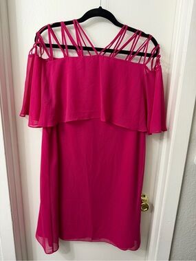 CeCe Fuchsia Multi-Strap Shift Dress